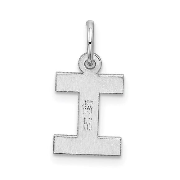 Sterling Silver, Amanda Collection Small Block Style Initial I Pendant - Picture 3 of 6
